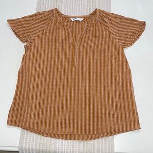 Sonoma striped brown blouse. Women's M. 55/45 cotton/rayon. Like new condition.